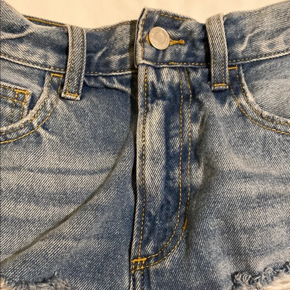 Cello Blue Distressed Jean Shorts High-Waisted Size XS